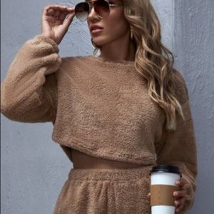 Shein cropped teddy top